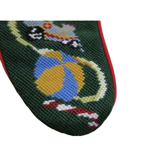 Handcrafted Nutcracker Christmas Stocking With Flannel Back & Needlepoint Design - Picture 3 of 6